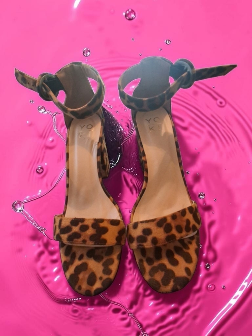 Yoki Women's Leopard Print Strappy Block Heel Sandals Women's Shoes Size 9 cute